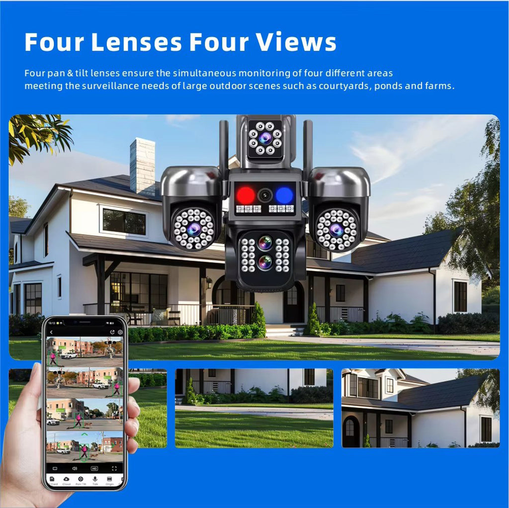 High definition quad zoom camera wireless 360 ° monitor